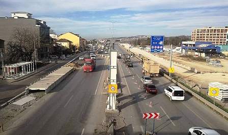 Köseköy Koridoru Alikahya Stadyum bağlantı yolu çalışmaları kapsamında D-100 üzerine