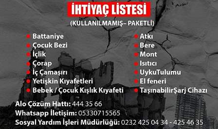 Konak Belediyesi deprem bölgesine gönderilecek yardım tırı için acil yardım