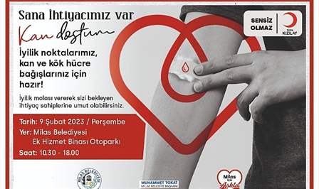 Milas Belediyesi personeli ve vatandaşlar, deprem bölgelerimizdeki acil kan ihtiyacına