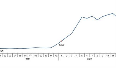 Tarım-ÜFE'de (2015=100), 2023 yılı Ocak ayında bir önceki aya göre