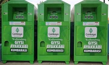 Çankaya Belediyesi ilçenin birçok farklı noktasında bulunan giysi kumbaralarına bırakılan