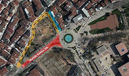 Yapımı devam eden Merkez Park projesinin beton dökme çalışmalarından dolayı