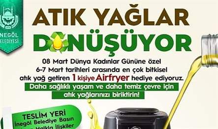 İnegöl Belediyesi, atık yağların uygunsuz şekilde bertaraf edilerek çevre kirliliğine