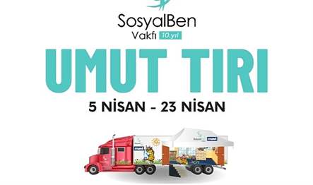 SosyalBen Umut Tırı, 5-23 Nisan tarihleri arasında, depremden etkilenen 9