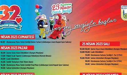 Lüleburgaz’da bu yıl 32’ncisi düzenlenecek 23 Nisan Uluslararası Çocuk Şenliği’nde