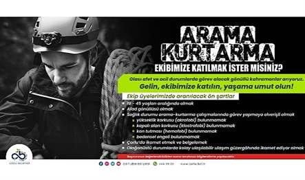 Çorlu Belediyesi Arama Kurtarma Ekibine katılmak isteyen vatandaşlar için gönüllü