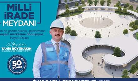 Büyükşehir Belediyesi’nce yapılan Milli İrade Meydanında çalışmalar sürüyor. Projeye uygun
