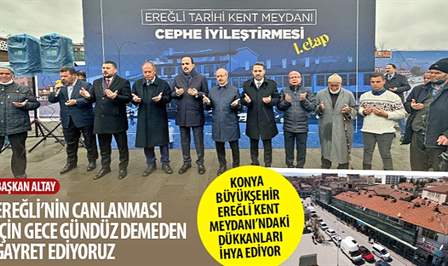 Konya Büyükşehir Belediyesi, tarihi Ereğli Kent Meydanı’nda bulunan 100 dükkanın