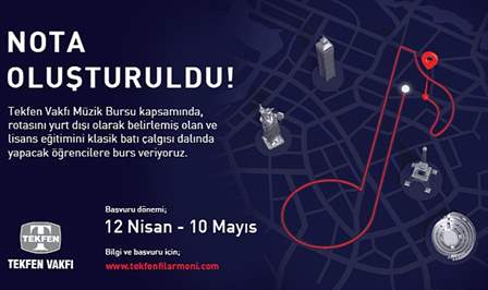 2023-2024 eğitim yılı için tahsis edilecek olan Tekfen Vakfı Müzik