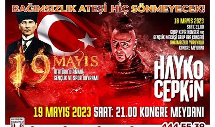Lüleburgaz’da 19 Mayıs Hayko Cepkin konseriyle Kongre Meydanı’nda kutlanacak.