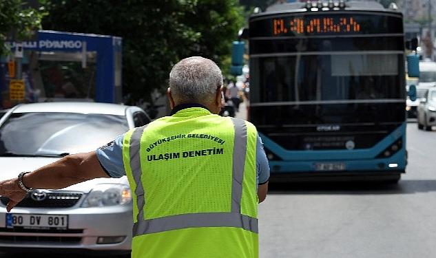 Antalya Büyükşehir Belediyesi Ulaşım Zabıtası trafik ekipleri Halk Otobüslerinde klima