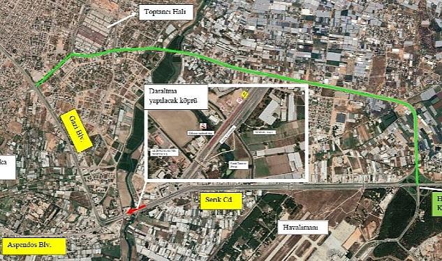 Antalya Havalimanı yolu Serik Caddesi üzerindeki Cırnık Köprüsü’nde 12 Haziran