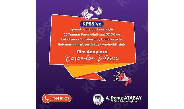 Didim Belediyesi pazar günü KPSS’ye katılacak olan vatandaşlar için ücretsiz