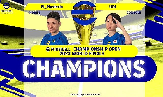 espor Ginza stüdyosunda gerçekleşen eFootball Championship Open World Finallerinde kupanın