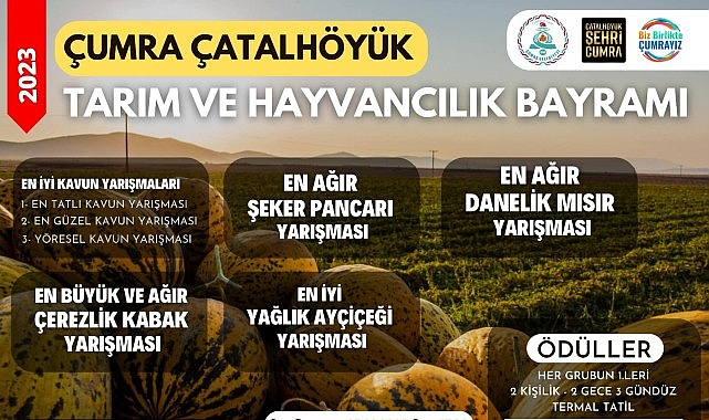 Çumra Belediyesi tarafından bu yıl ikincisi düzenlenecek Çumra Çatalhöyük Tarım