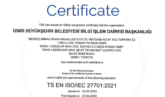 Kişisel Verilerin Korunması Kanunu (KVKK) uyumluluğunda öncü olan İzmir Büyükşehir