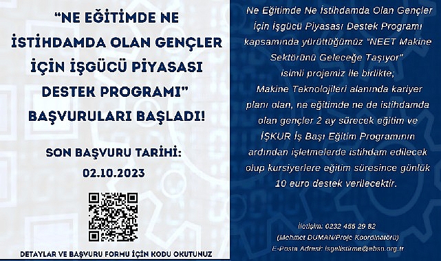 Ege Bölgesi Sanayi Odası(EBSO) tarafından İstihdam, Eğitim veya Öğretimde Olmayan