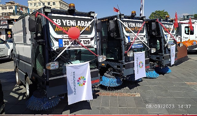 Kayseri Kocasinan Belediyesi şehir temizliğinde kullandığı ekipman filosuna yeni araçlar