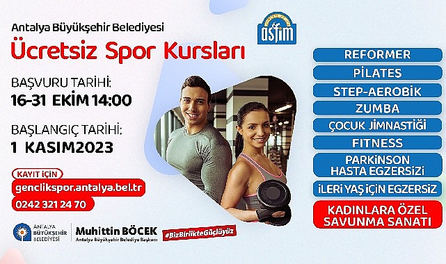 Antalya Büyükşehir Belediyesi’nin ücretsiz spor imkanı sunduğu Antalya Spor ve