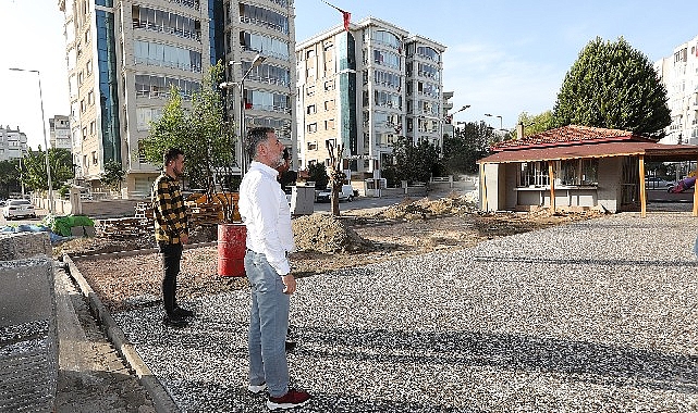 Bayraklı Belediye Başkanı Serdar Sandal, Manavkuyu’da sürdürülen çalışmaları yerinde inceledi,