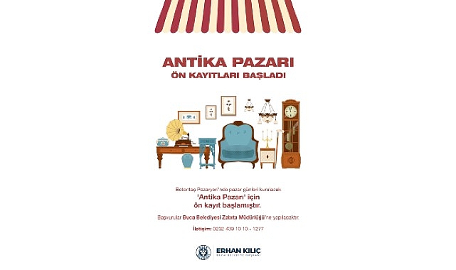 Buca Belediyesi, Betontaş Kapalı Pazaryeri’nde kurulacak Antika ve 2 El