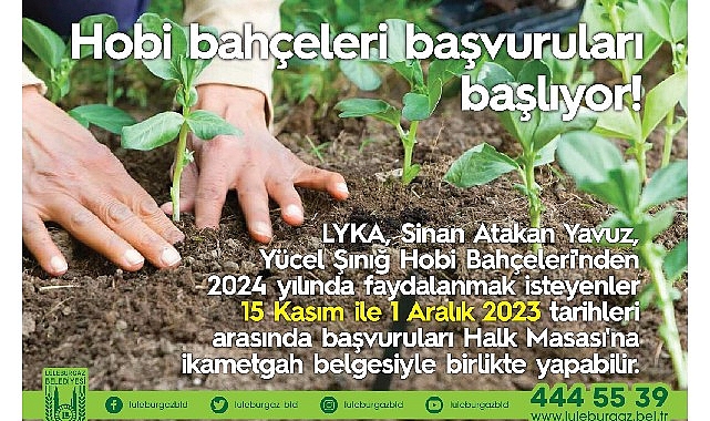 Lüleburgaz Belediyesi’nin toplam 216 adet hobi bahçesinin 2024 yılı kullanımı