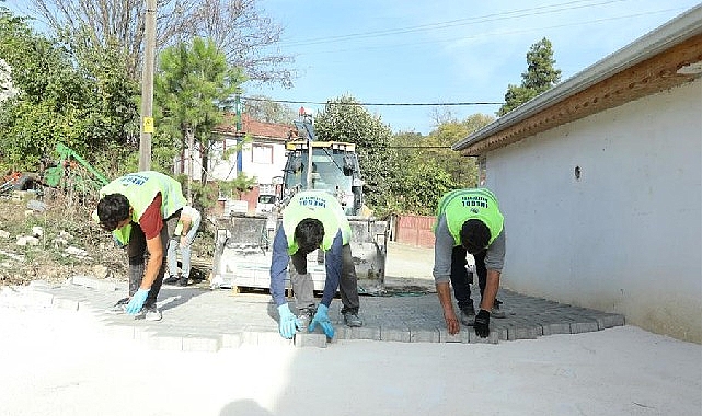 İnegöl Belediyesi, alt yapı çalışmaları tamamlanan Yiğitköy kırsal mahallesinde tüm