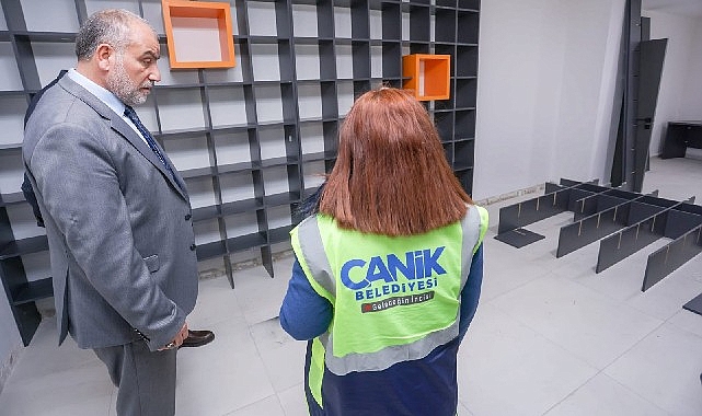 Canik İlçe Halk Kütüphanesi yapım çalışmaları hızla devam ediyor.