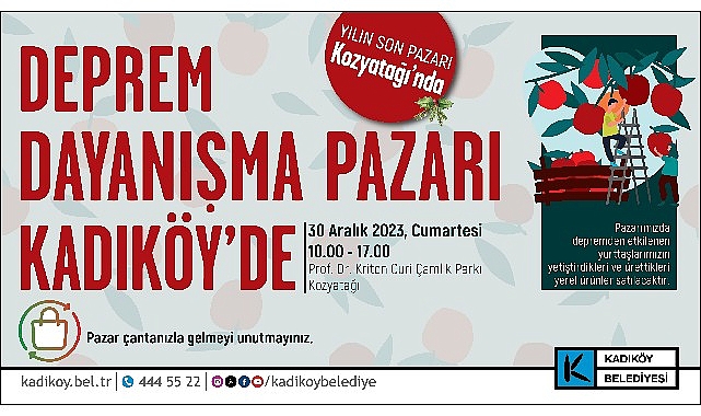 Kadıköy Belediyesi, depremzede çiftçilerin ürettiği ürünleri Kadıköy’e getirerek deprem dayanışma