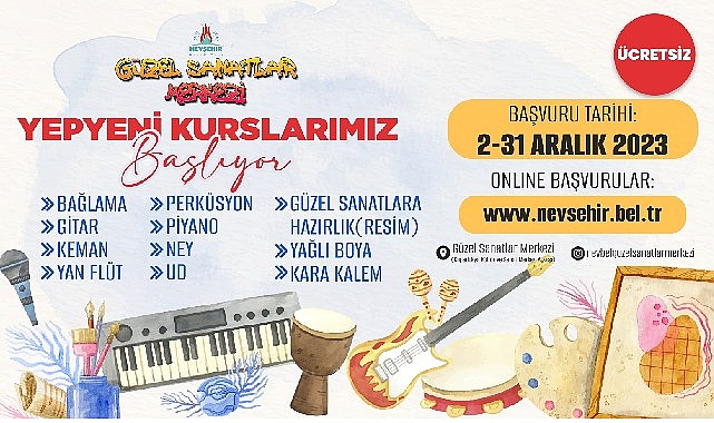 Nevşehir’de çocukları ve gençleri sanatla buluşturan Nevşehir Belediyesi Güzel Sanatlar