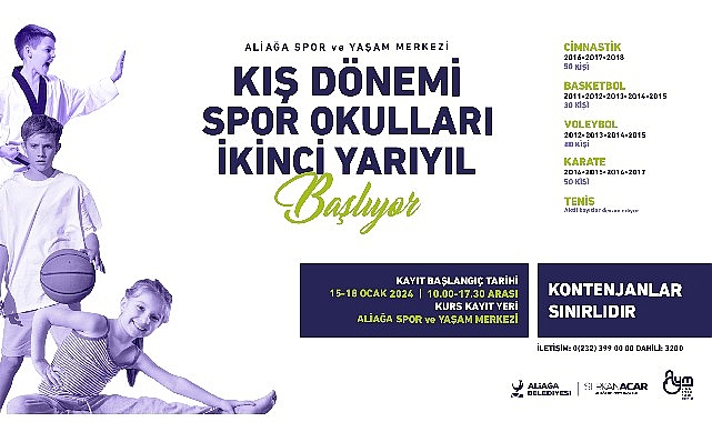 Aliağa Spor ve Yaşam Merkezi’nde kış dönemi spor okulları ikinci