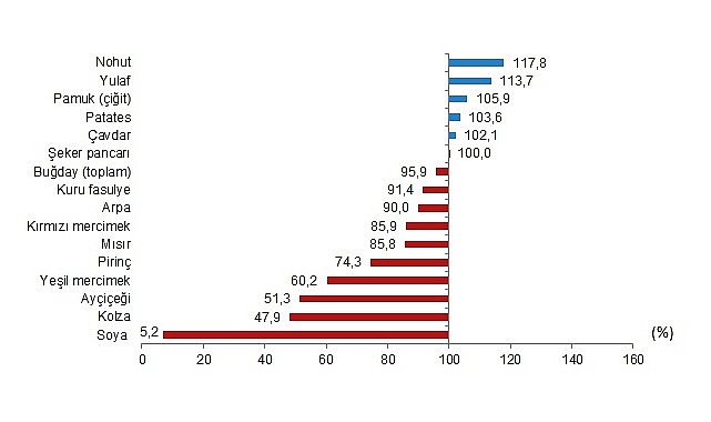 Tahıl ürünleri toplamı için 2022-2023 piyasa döneminde yurt içi üretimin