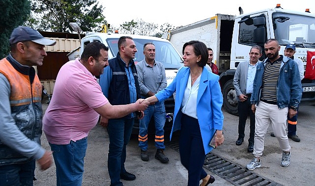 Sabahın ilk saatlerinde ilk olarak Karabağlar Belediyesi Temizlik İşleri Şantiyesi’nde