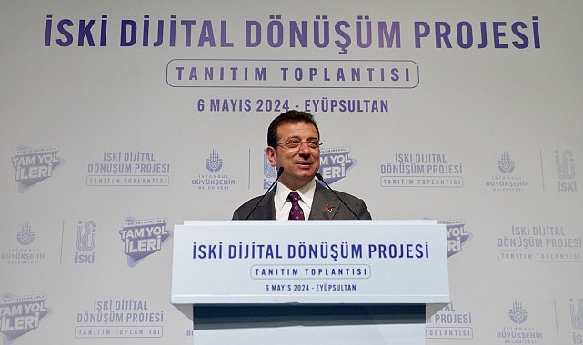 ‘İSKİ Dijital Dönüşüm Projeleri’ tanıtım toplantısında konuşan İBB Başkanı Ekrem