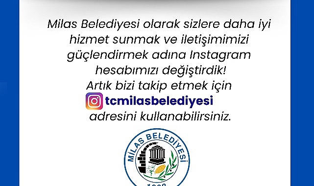 Milas Belediyesi uzun zamandır yaşanan teknik sorunların aşılamaması nedeniyle Instagram