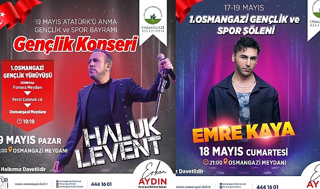 Osmangazi Belediyesi, tüm Bursalıların 19 Mayıs Atatürk'ü Anma, Gençlik ve