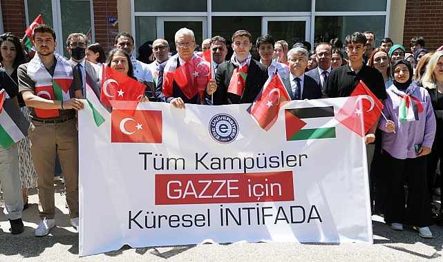 Ege Üniversitesi Rektörlüğü tarafından, Filistin’de sürdürülen soykırıma dikkat çekmek ve