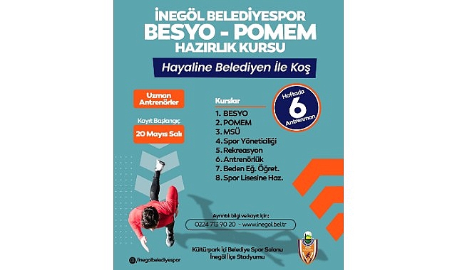 İnegöl Belediyesi, gençlerin spor ve güvenlik alanındaki kariyer hedeflerine ulaşmalarına