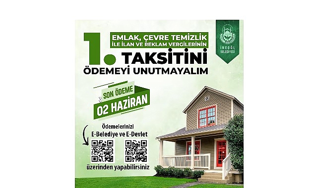 İnegöl Belediyesi; Emlak Vergisi, Çevre Temizlik Vergisi ile İlan ve