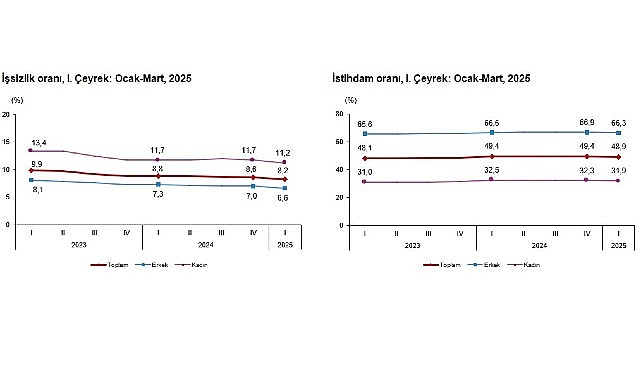 Mevsim etkisinden arındırılmış işsizlik oranı %8,2 seviyesinde gerçekleşti