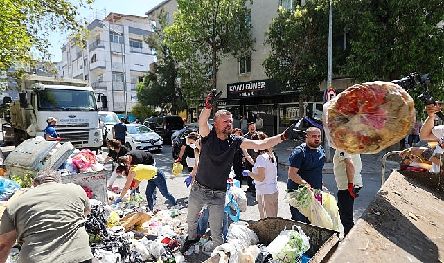 Buca Belediyesi’nde işçilerin iş bırakma eyleminin beşinci gününde sahaya inerek