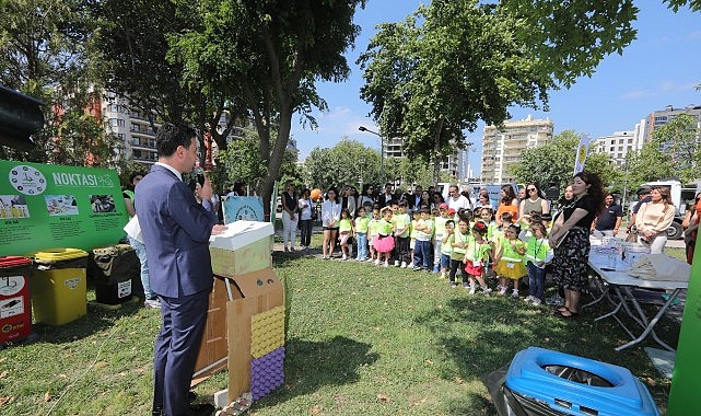 Bayraklı Belediyesinin anaokulu öğrencileri tarafından yapılan sıfır atık ve iklim