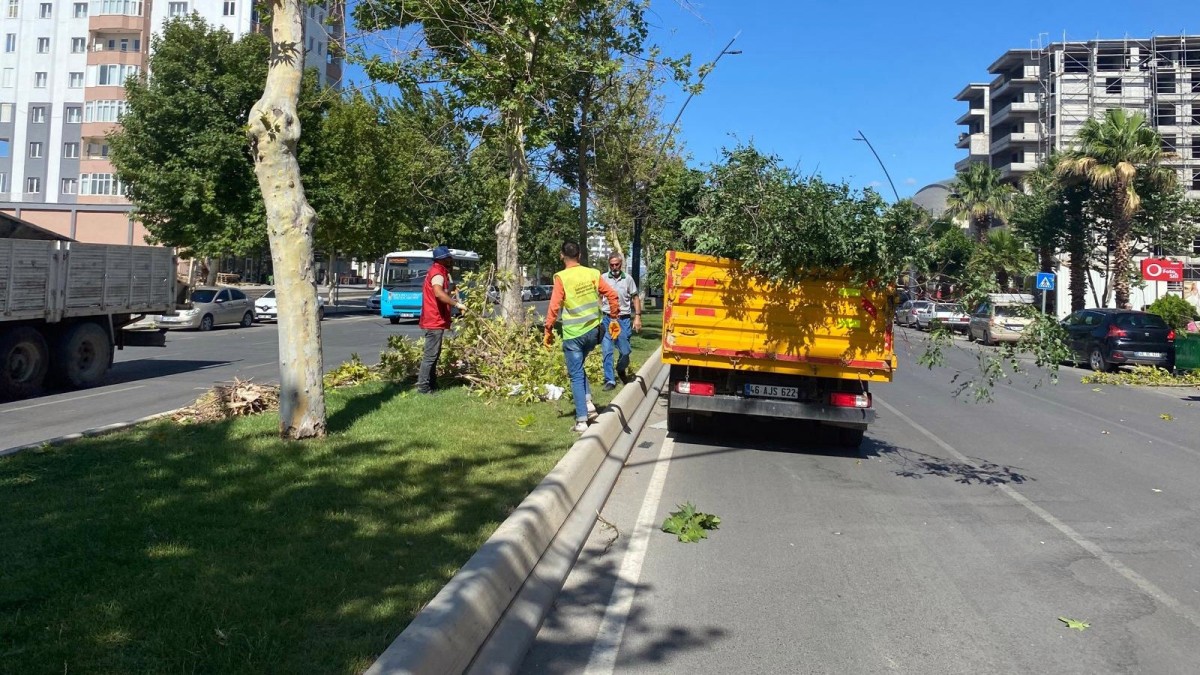 Kahramanmaraş Büyükşehir Belediyesi, şehir genelinde etkili olan kuvvetli rüzgarın neden