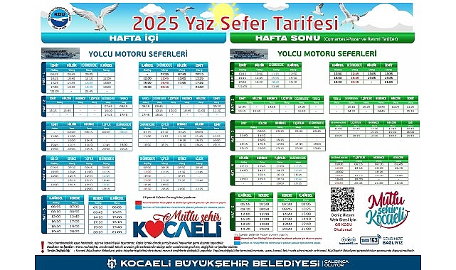Büyükşehir Belediyesi, deniz ulaşımında yaz tarifesine geçiyor. Günlük 110 seferle