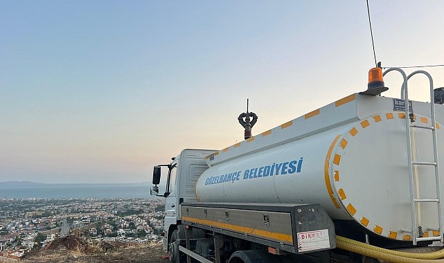 Güzelbahçe Belediyesi’ne bağlı ekipler olası yangına karşı orman, mesire ve