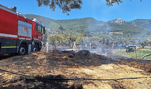 İzmir Büyükşehir Belediyesi itfaiye ekipleri, Torbalı’da hobi bahçelerinde başlayarak kısa