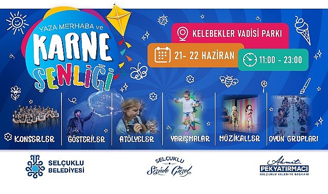 Selçuklu Belediyesi, karne sevinci yaşayan öğrenciler için eğlence dolu bir