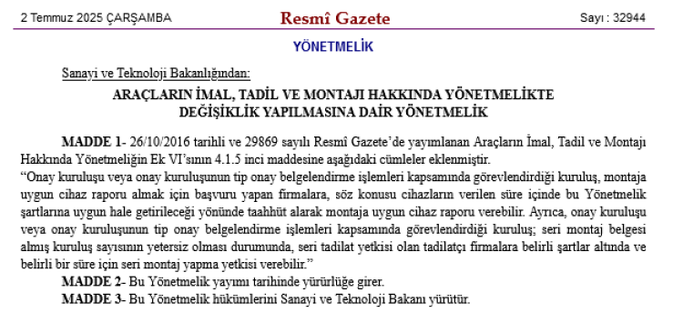 arac-montajinda-onay-kuruluslarina-ek-yetkiler-getirildi