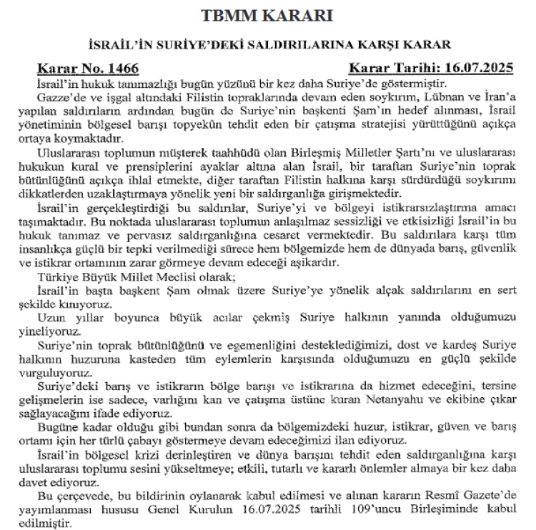 israilin-suriyeye-yonelik-saldirilarina-meclisten-kinama