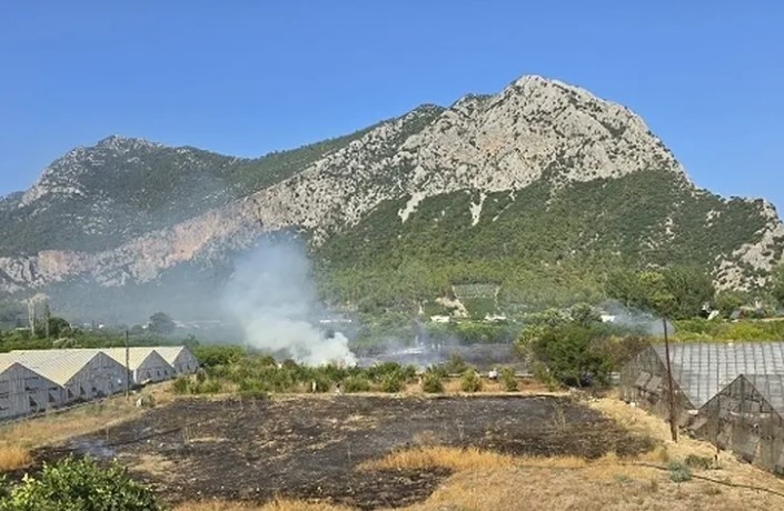 Antalya'nın Kumluca ilçesinde çıkan ve kısa sürede fark edilen yangına,